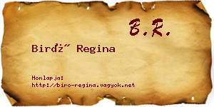 Biró Regina névjegykártya