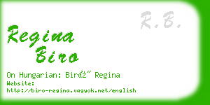 regina biro business card